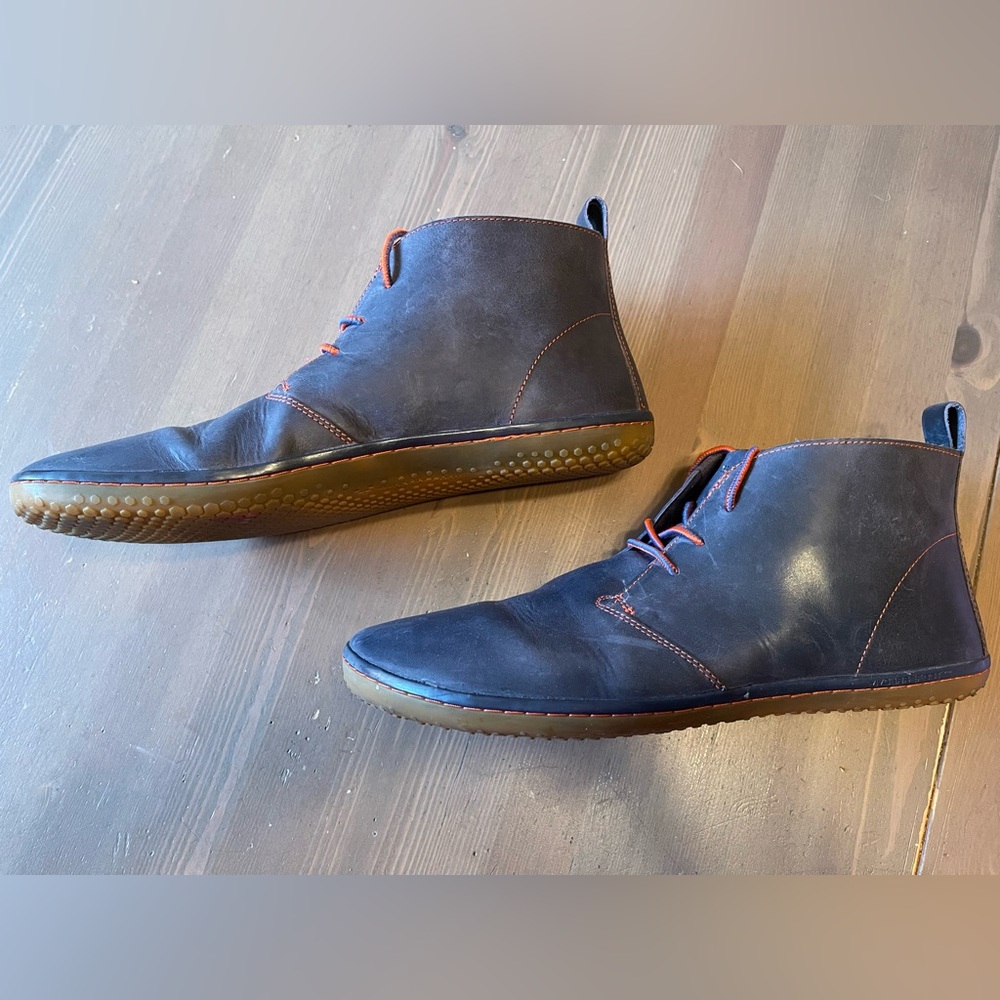 Vivo Barefoot Gobi 2 Urban Dark Blue with Red Stitching Leather Boots - Size 12